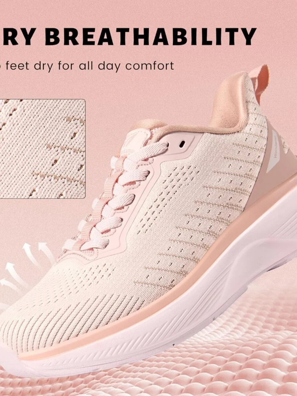 Women's Pink Walking Shoes Slip on Comfortable Running Tennis Sneakers